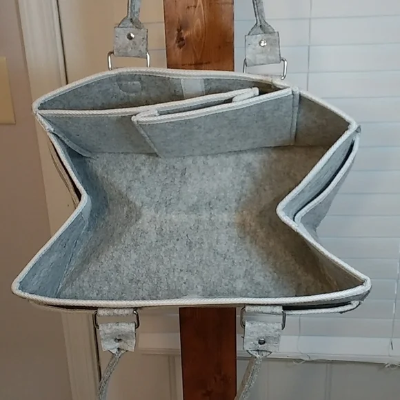 Lee Baby Co. Gray Diaper Caddy Storage Organizer Nursery Essential Tote Bag New - Picture 6 of 9